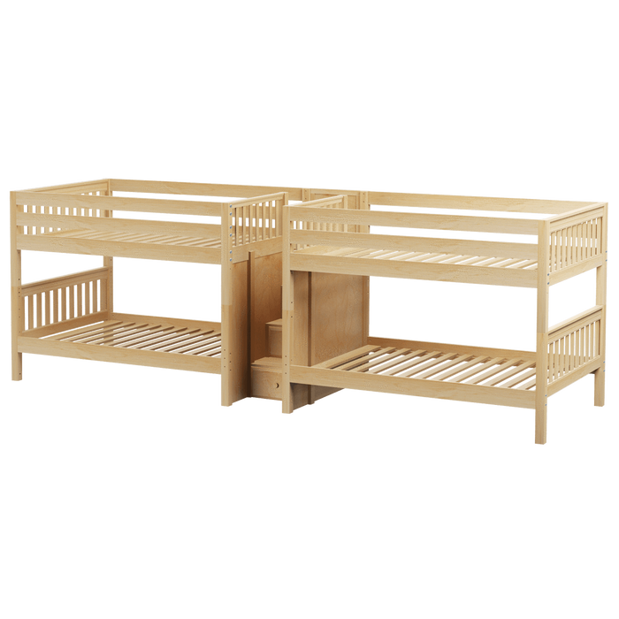 Maxtrix Full Low Quadruple Bunk Bed with Stairs