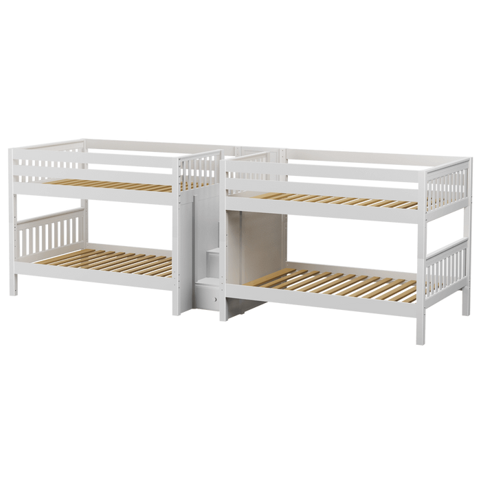 Maxtrix Full XL Quadruple Bunk Bed with Stairs
