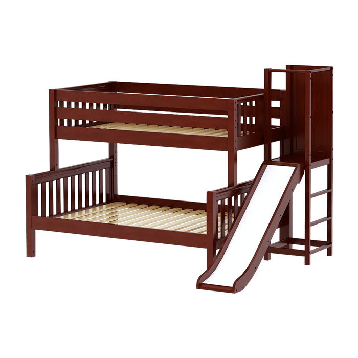 Maxtrix Low Twin over Full Bunk Bed with Slide Platform