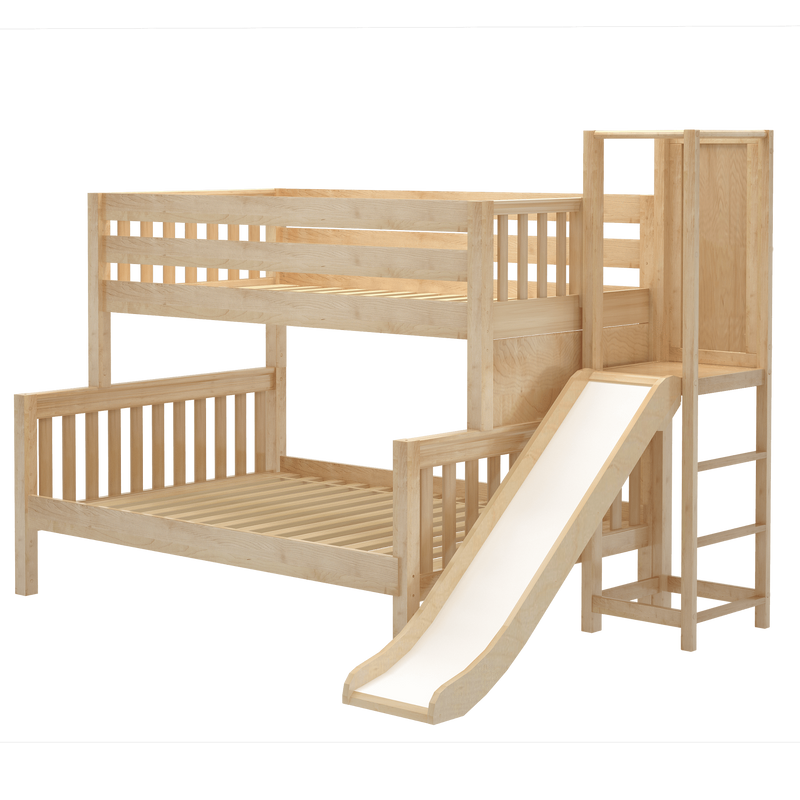 Maxtrix Low Twin over Full Bunk Bed with Slide Platform