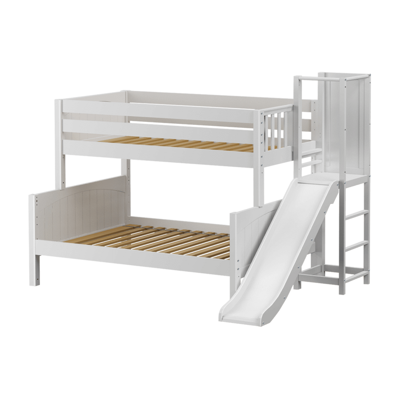 Maxtrix Low Twin over Full Bunk Bed with Slide Platform