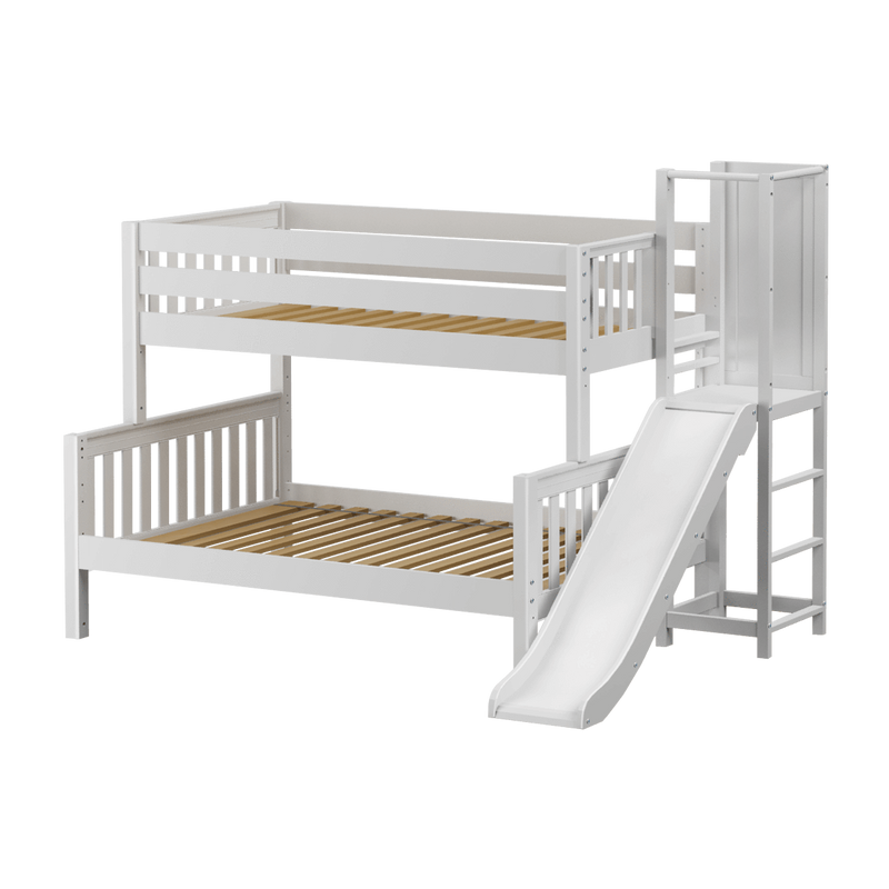 Maxtrix Low Twin over Full Bunk Bed with Slide Platform