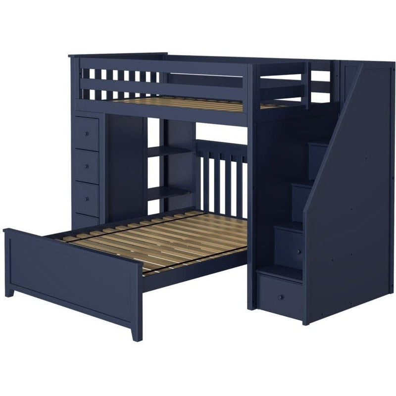 Jackpot Deluxe Oxford Staircase Loft Bed Storage + Full Bed