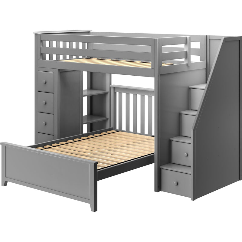 Jackpot Deluxe Oxford Staircase Loft Bed Storage + Twin Bed