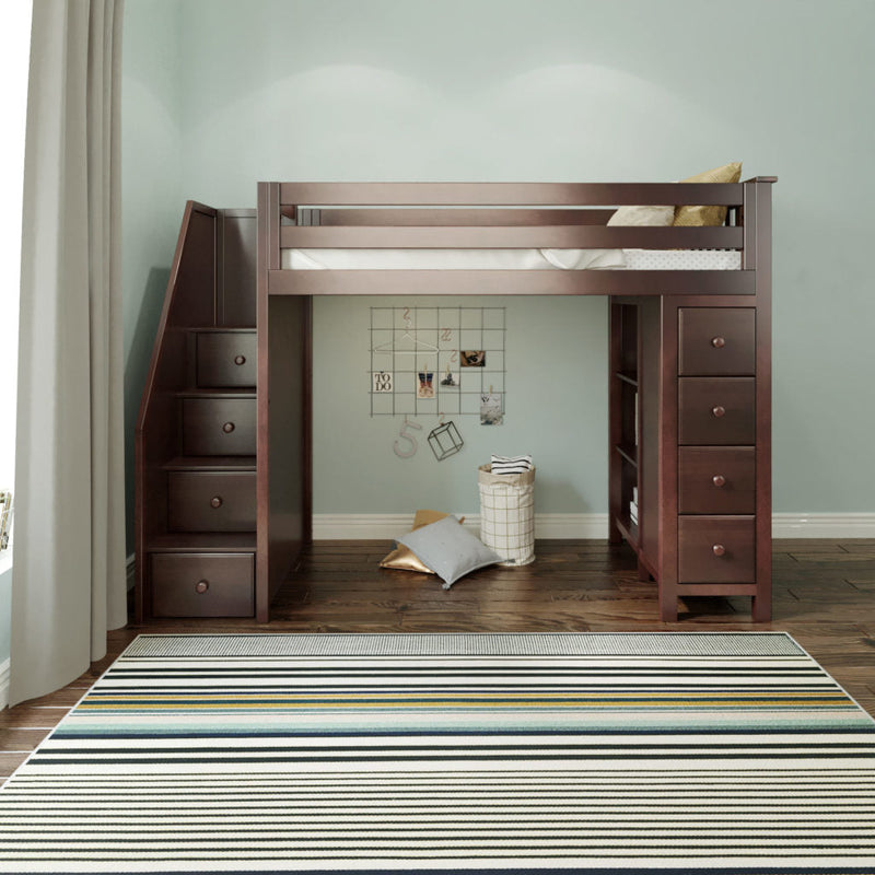 Jackpot Deluxe Oxford Staircase Loft Bed Storage