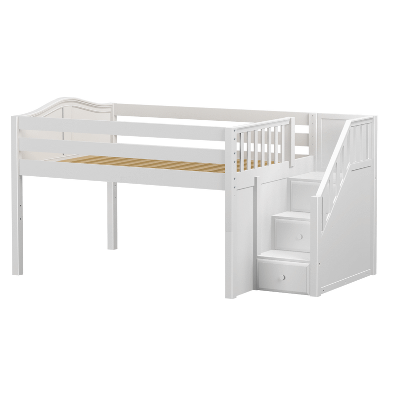 Maxtrix Full Low Loft Bed with Stairs