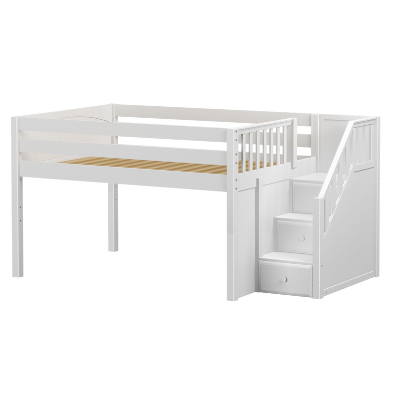 Maxtrix Full Low Loft Bed with Stairs