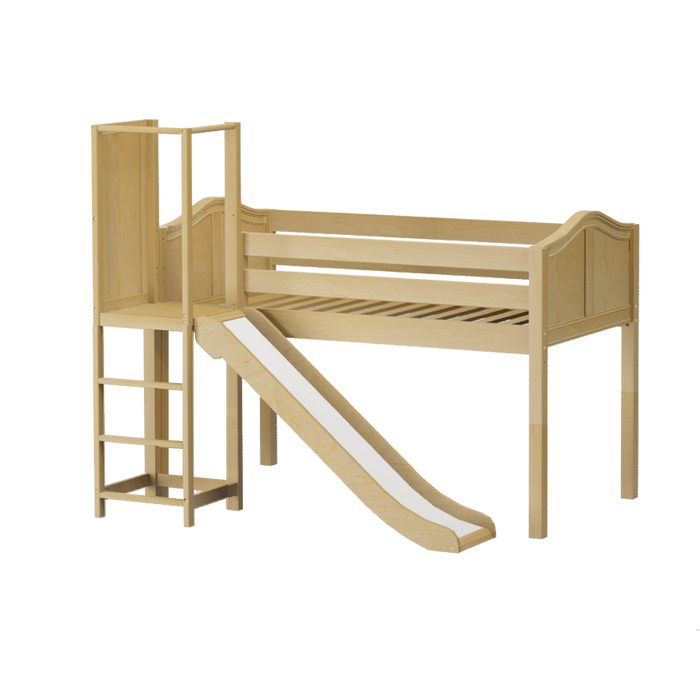 Maxtrix Twin Low Loft Bed with Slide Platform