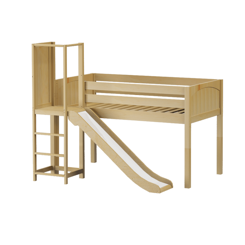 Maxtrix Twin Low Loft Bed with Slide Platform
