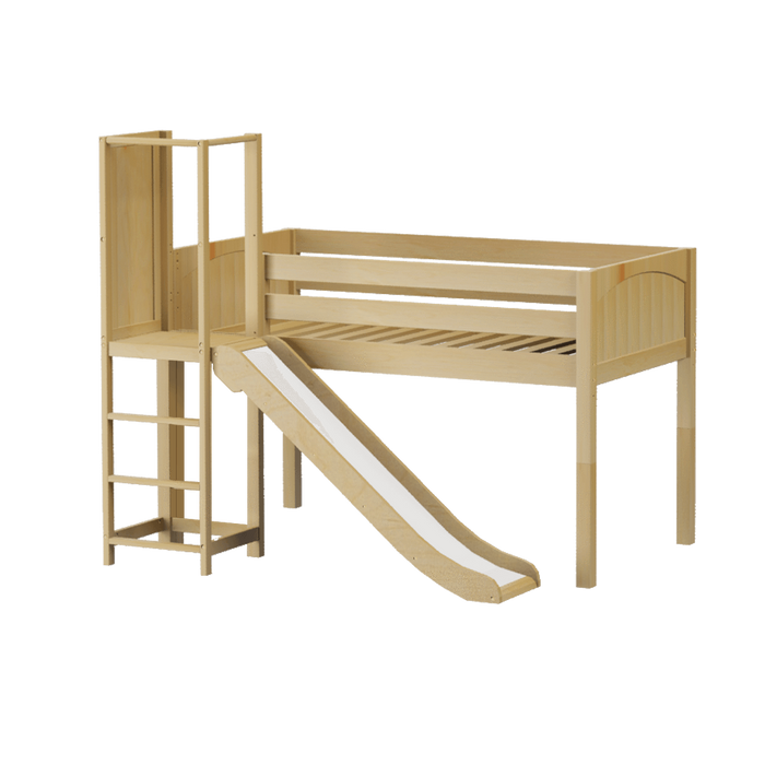 Maxtrix Twin Low Loft Bed with Slide Platform