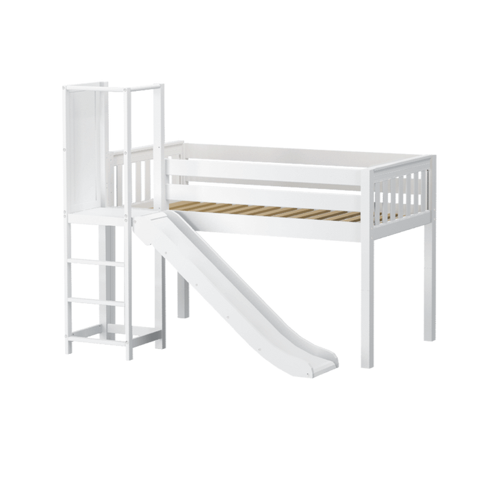 Maxtrix Twin Low Loft Bed with Slide Platform