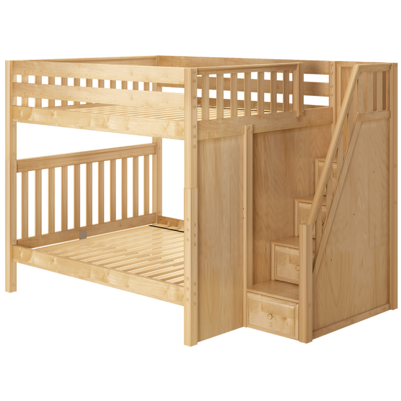 Maxtrix Queen High Bunk Bed with Stairs