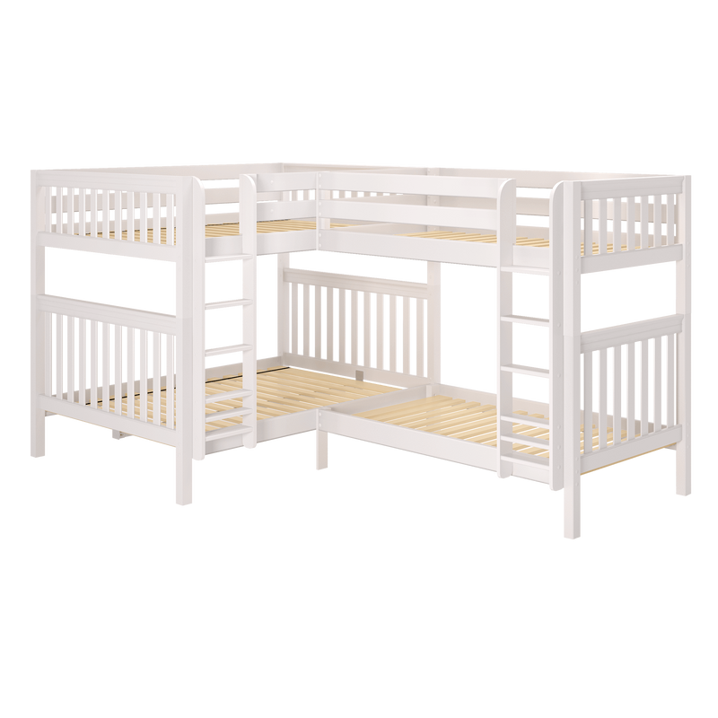 Maxtrix High Corner Bunk Bed - Queen over Queen + Twin XL over Twin XL