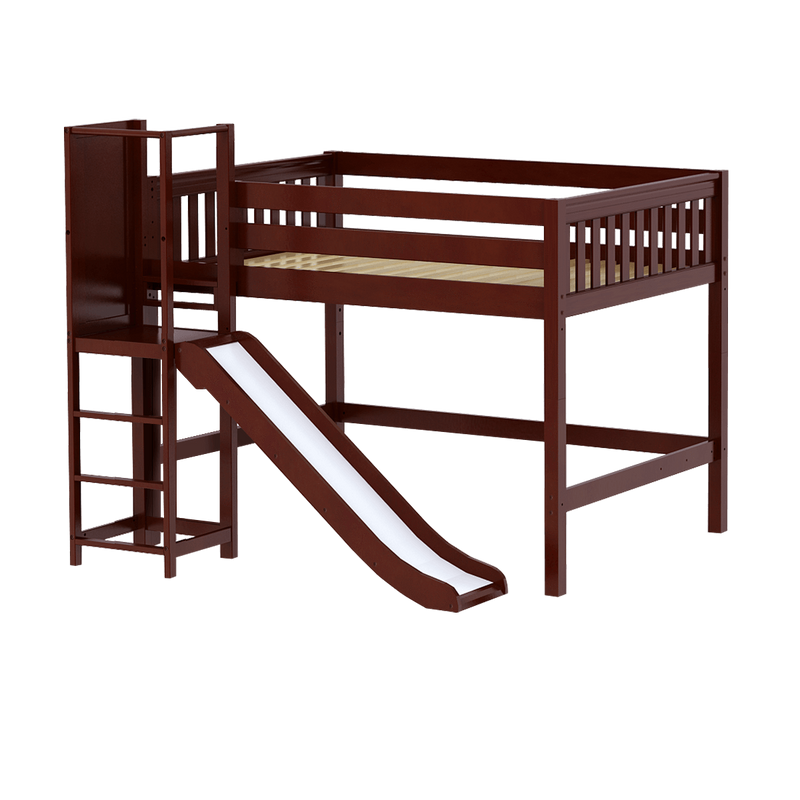 Maxtrix Full Mid Loft Bed with Slide Platform