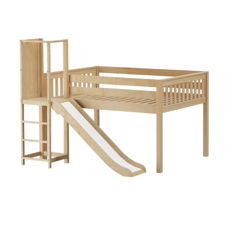 Maxtrix Full Low Loft Bed with Slide Platform