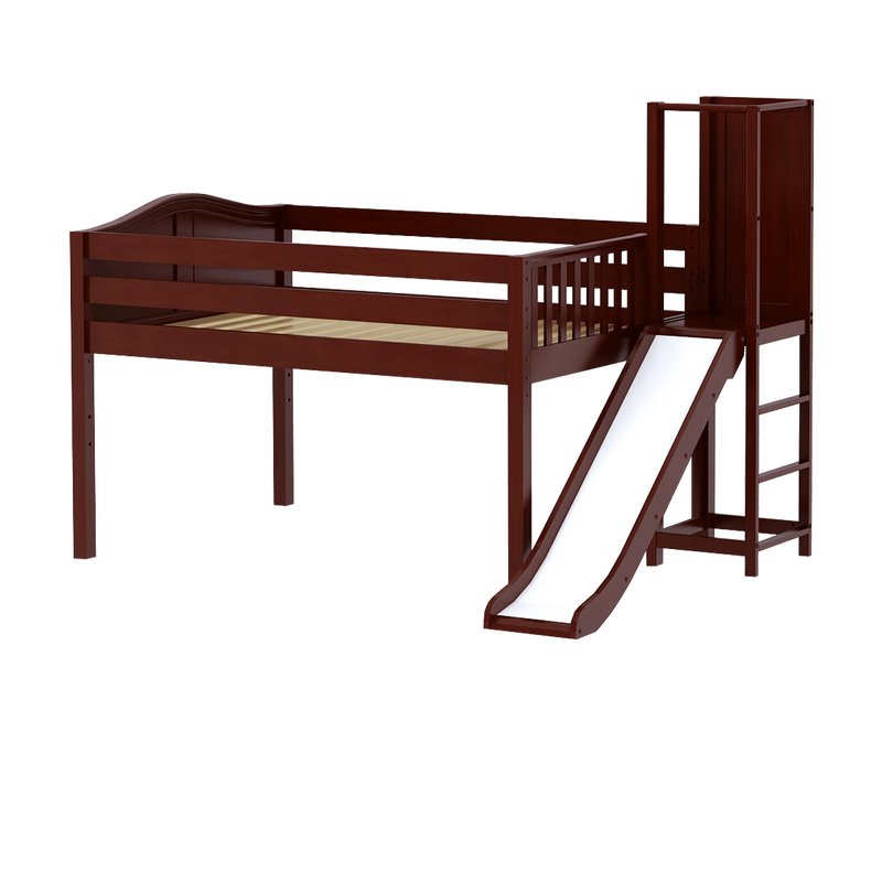 Maxtrix Full Low Loft Bed with Slide Platform