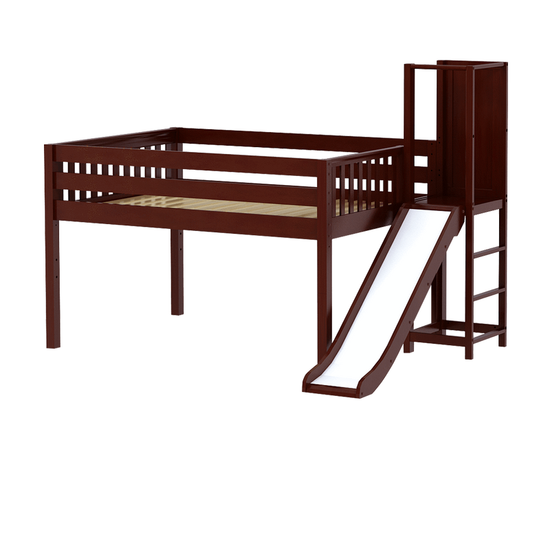 Maxtrix Full Low Loft Bed with Slide Platform