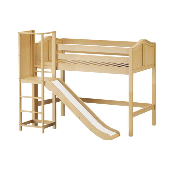 Maxtrix Twin Mid Loft Bed with Slide Platform