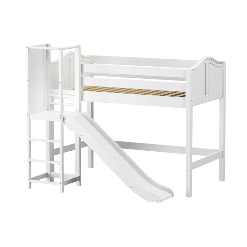 Maxtrix Twin Mid Loft Bed with Slide Platform