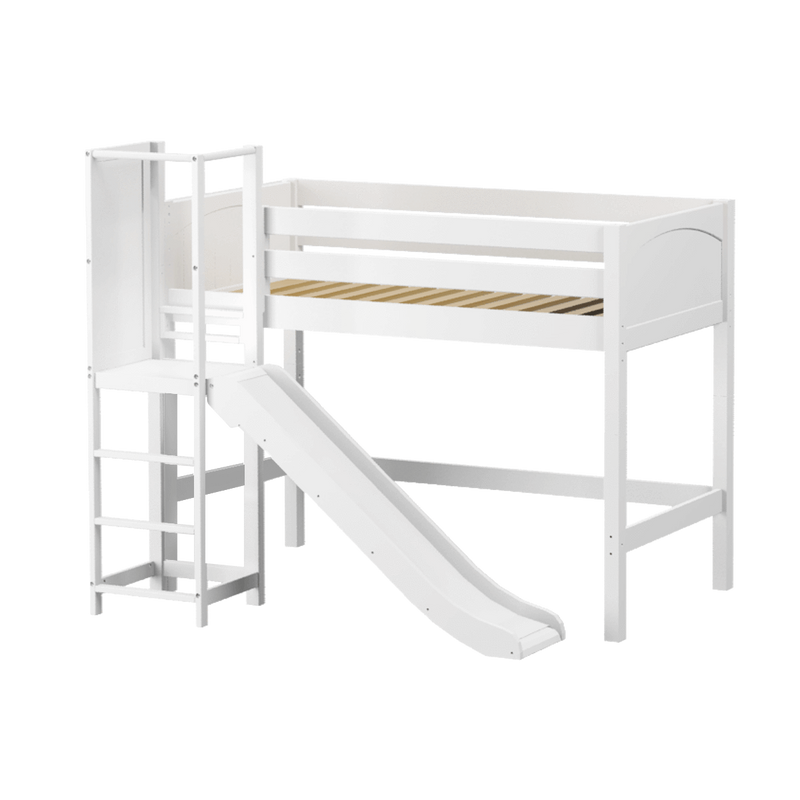 Maxtrix Twin Mid Loft Bed with Slide Platform