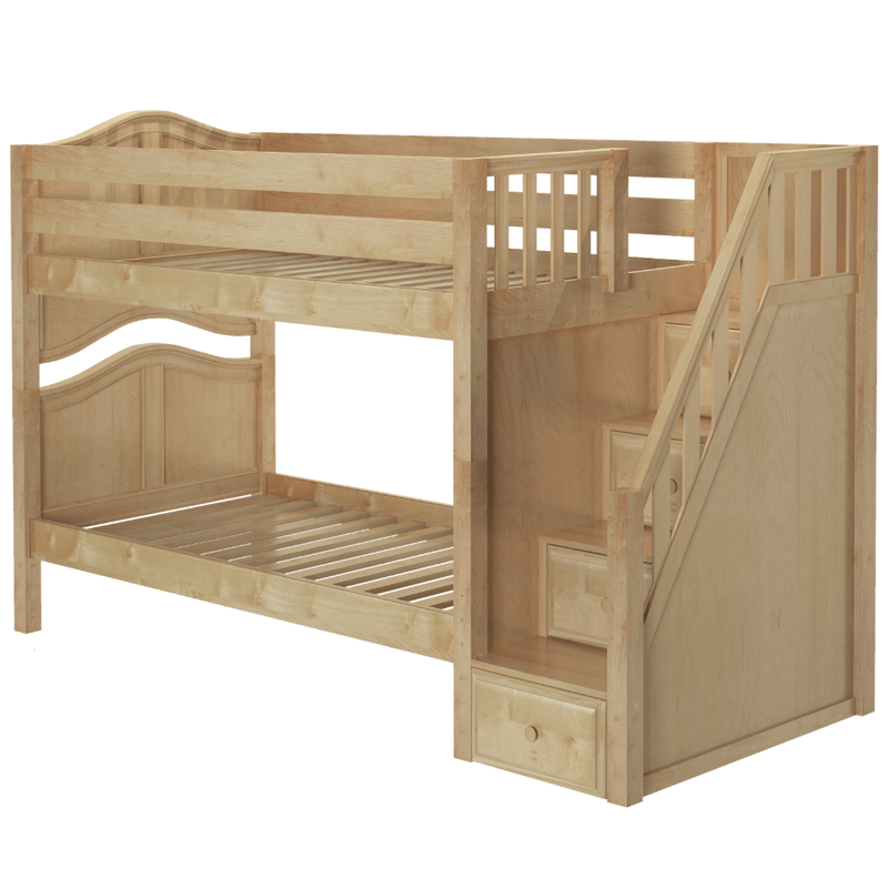Maxtrix Twin Curved Bunk Bed with Stairs