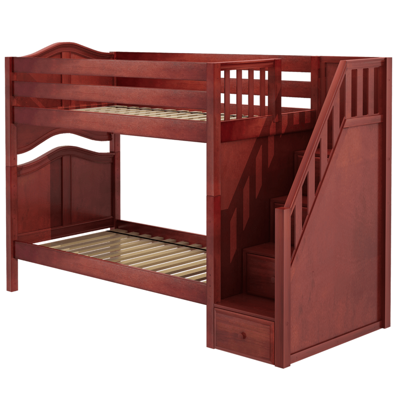 Maxtrix Twin Curved Bunk Bed with Stairs