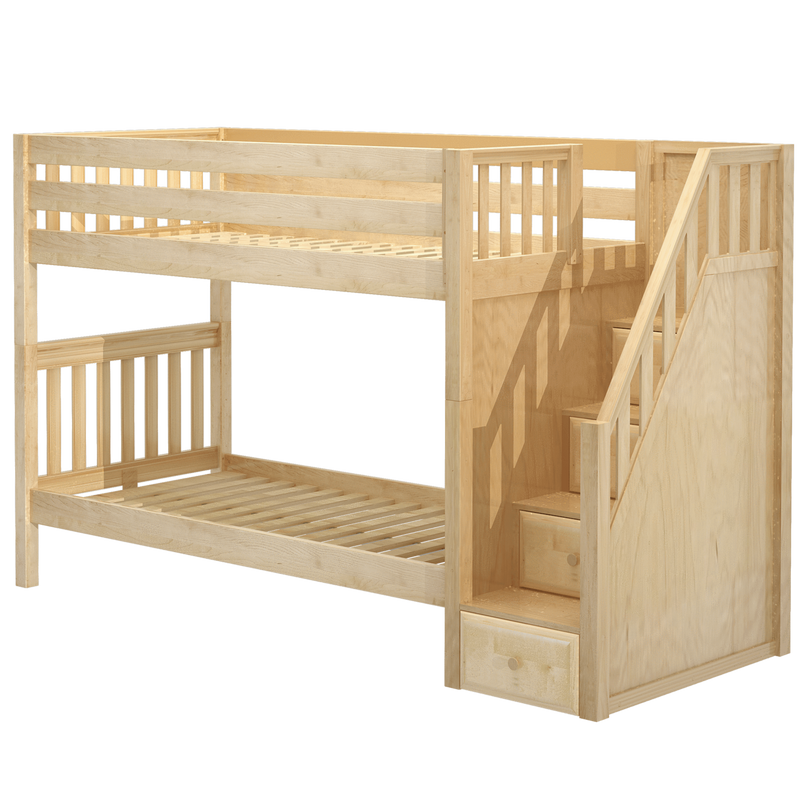 Maxtrix Twin XL Medium Bunk Bed with Stairs