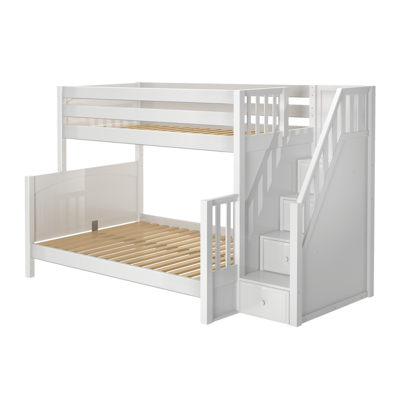 Maxtrix Medium Twin over Full Bunk Bed with Stairs