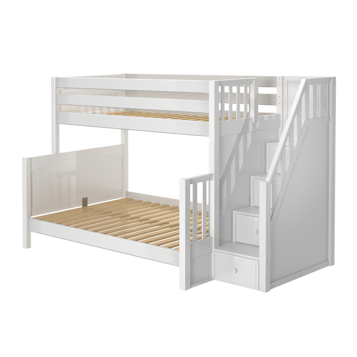 Maxtrix Medium Twin over Full Bunk Bed with Stairs