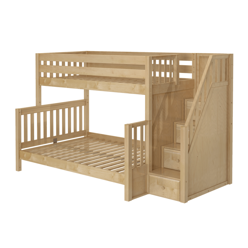 Maxtrix Medium Twin XL over Full XL Bunk Bed with Stairs
