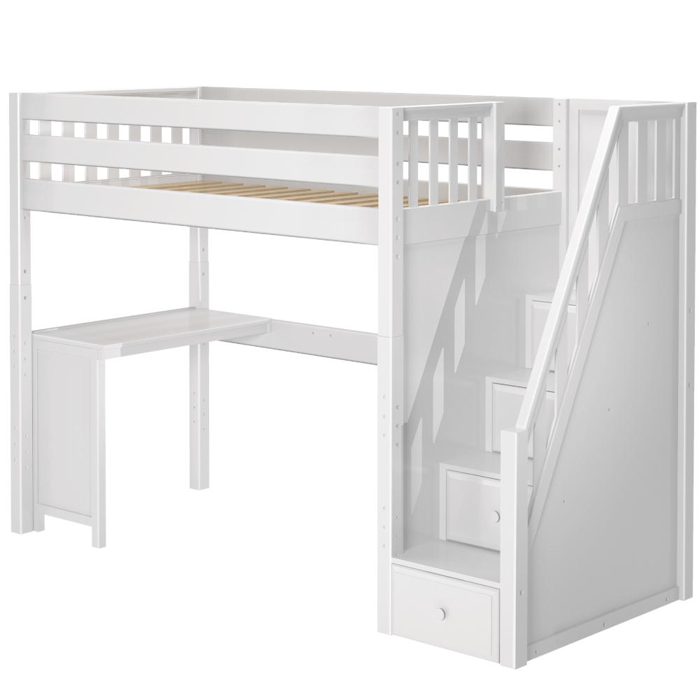 Maxtrix Twin XL High Loft Bed with Stairs + Desk - Thumbnail 4