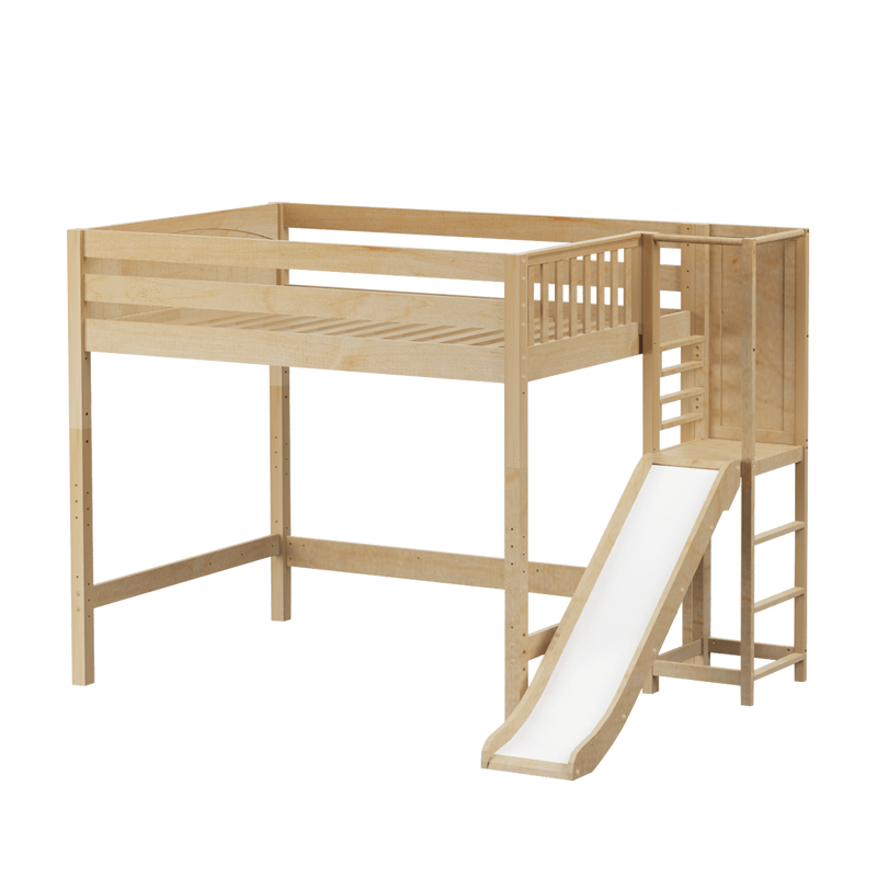 Maxtrix Full High Loft Bed with Slide Platform
