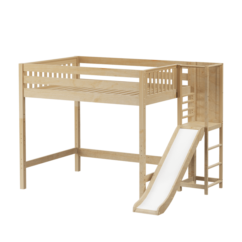 Maxtrix Queen High Loft Bed with Slide Platform