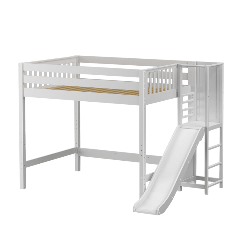 Maxtrix Full High Loft Bed with Slide Platform