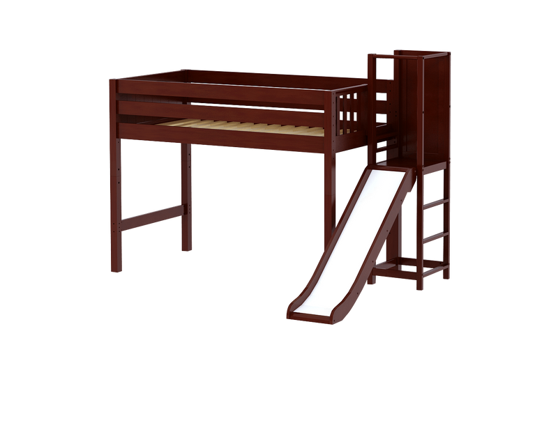 Maxtrix Twin Mid Loft Bed with Slide Platform