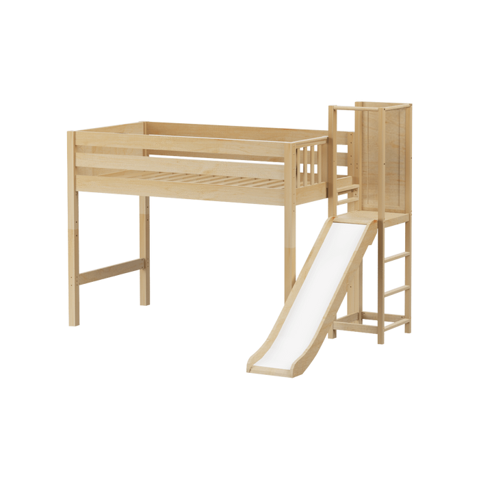 Maxtrix Twin Mid Loft Bed with Slide Platform