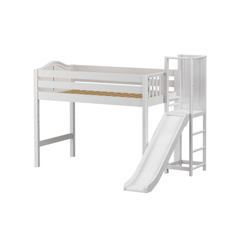 Maxtrix Twin Mid Loft Bed with Slide Platform