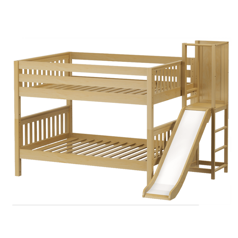 Maxtrix Full Low Bunk Bed with Slide Platform
