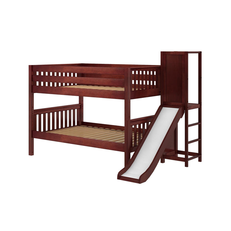 Maxtrix Full Low Bunk Bed with Slide Platform
