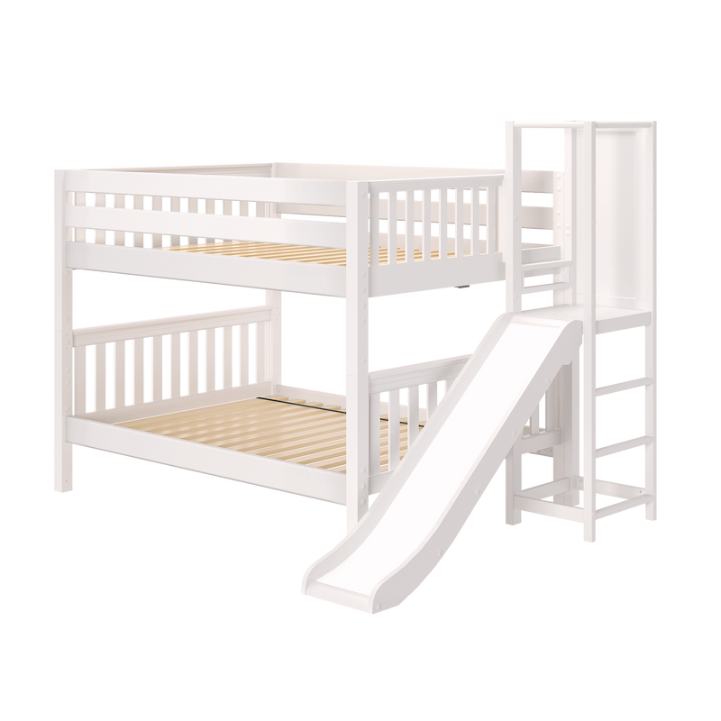 Maxtrix Full Low Bunk Bed with Slide Platform