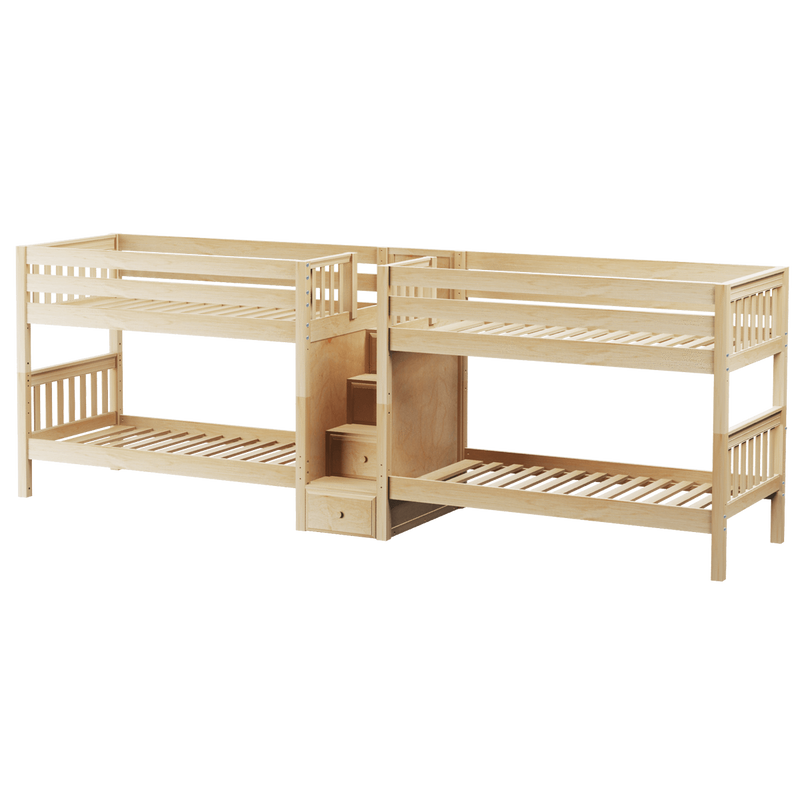 Maxtrix Twin XL Quadruple Bunk Bed with Stairs
