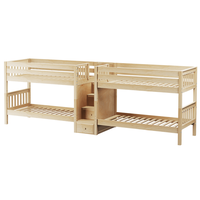 Maxtrix Twin Low Quadruple Bunk Bed with Stairs