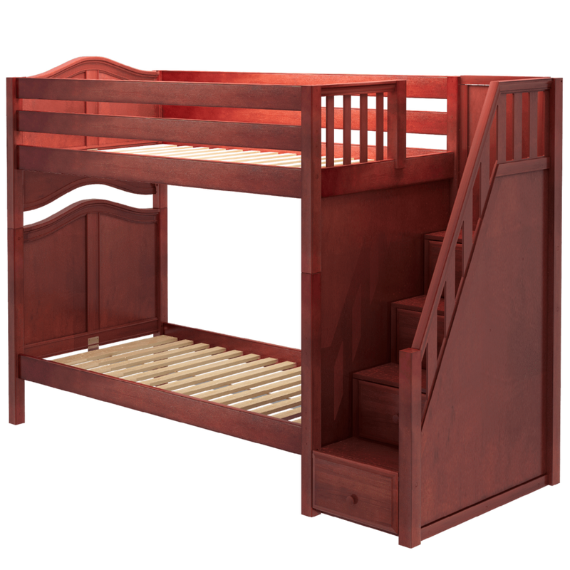 Maxtrix Twin Curved Bunk Bed with Stairs