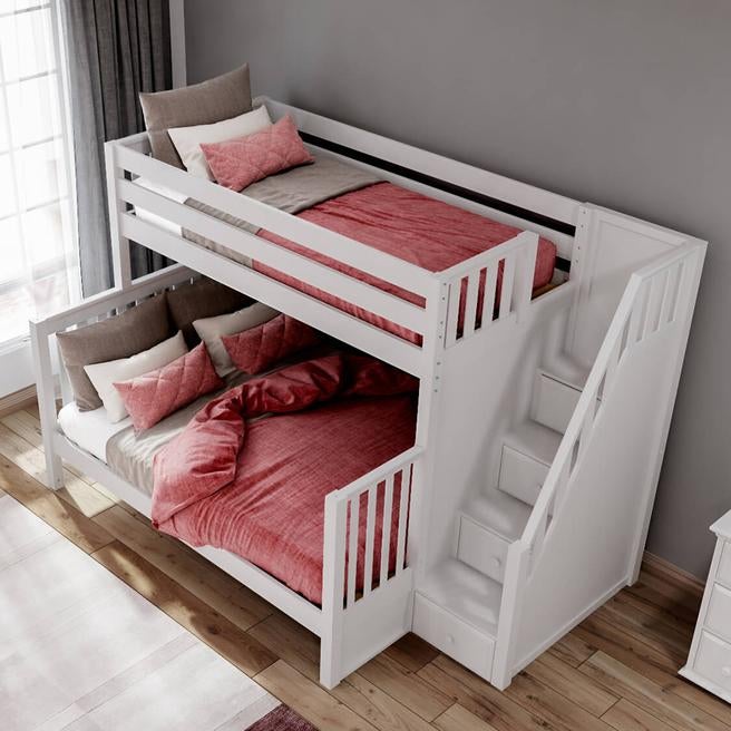 Maxtrix High Twin XL over Queen Bunk Bed with Stairs