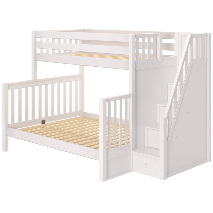 Maxtrix High Full XL over Queen Bunk Bed with Stairs