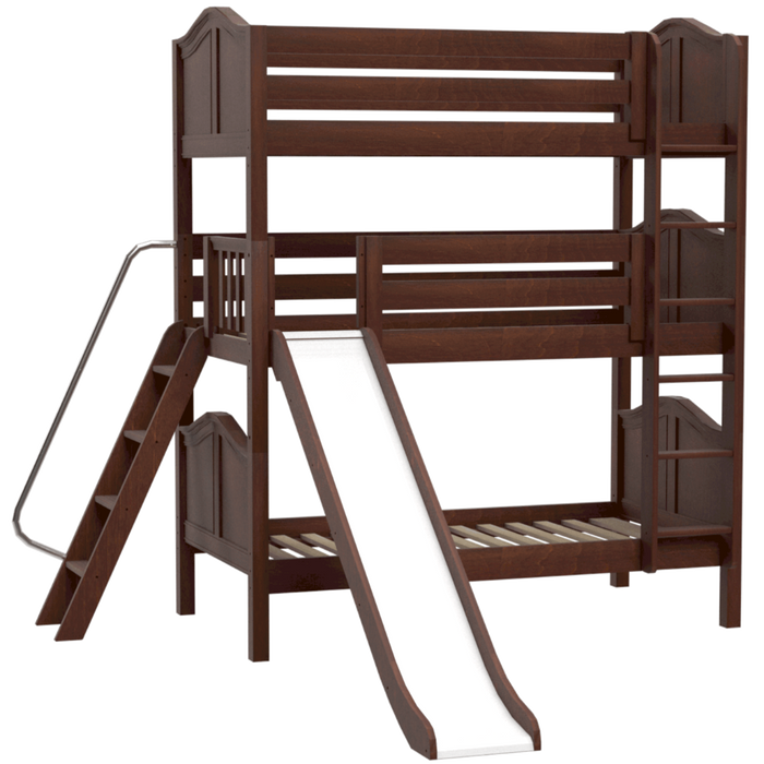 Maxtrix Twin Triple Bunk Bed with Angled Ladder + Slide