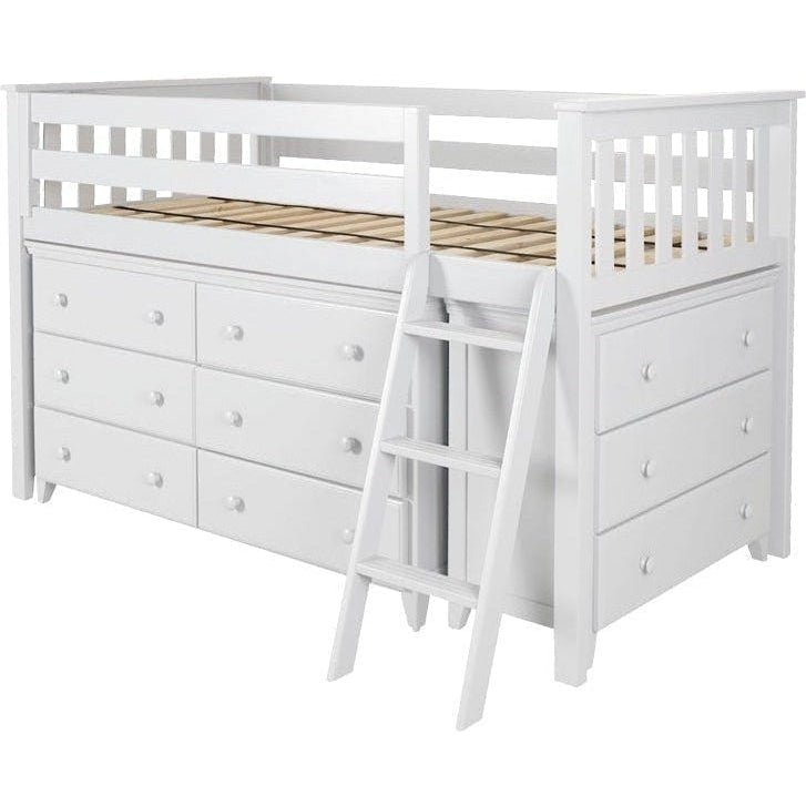 Jackpot Deluxe Windsor Twin Storage Loft Bed with Two Dressers — Cozy Kids Furniture Jackpot Deluxe Windsor Twin Storage Loft Bed with Two Dressers — Cozy Kids Furniture