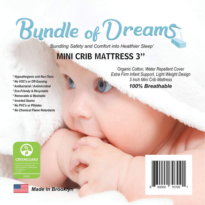 Bundle of Dreams Mini Crib 3” Mattress