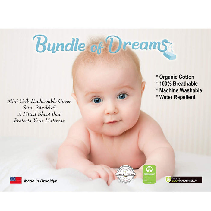 Bundle of Dreams Organic Cotton  5" Crib Zip Mattress Cover
